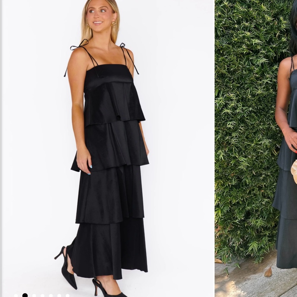 Show Me Your MuMu Black Strapless Tiered Dress
